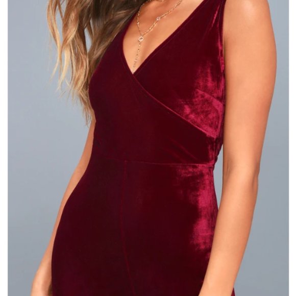 Lulus Size S Burgundy Velvet Maxi Dress - Picture 12 of 12